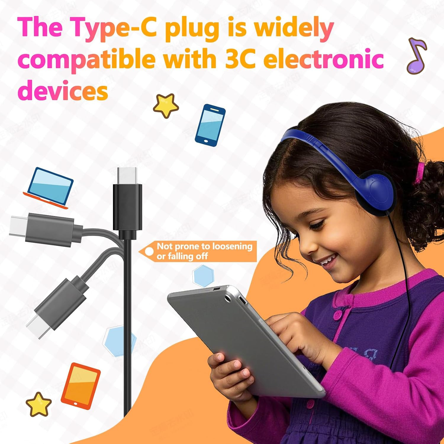12 Pack USB C Headphones Bulk for Classroom School Kids,Wired | USB Type C Headp