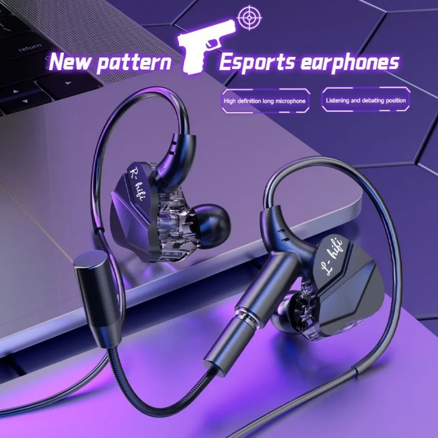 3.5mm/Type-C Dual Microphone Gaming Earphone 7.1 Surround Sound Hifi Stereo