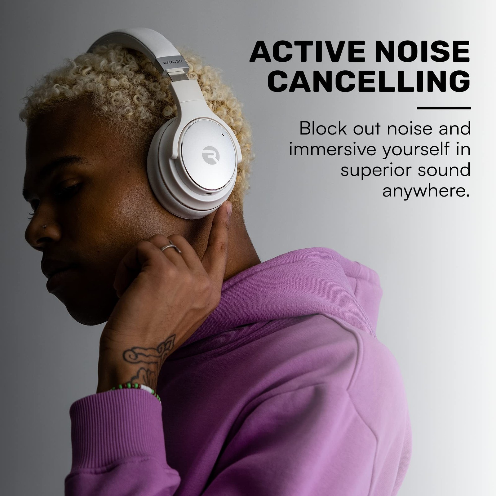 Raycon The Everyday Wireless Bluetooth Over Ear Headphones, with Active Noise…