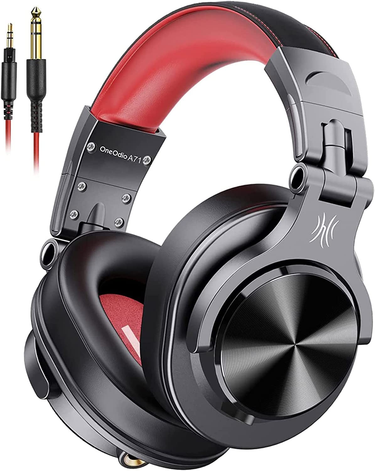 OneOdio A71 Wired Over~Ear Headphones, SharePort, 3.5/6.35mm, Red