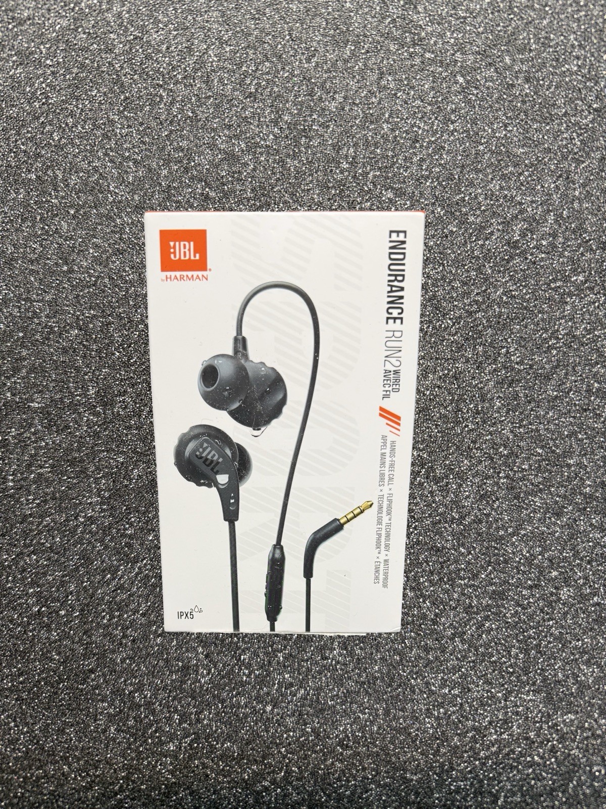 JBL Endurance Run 2 Wired Waterproof Sport in-Ear Headphones – Black –