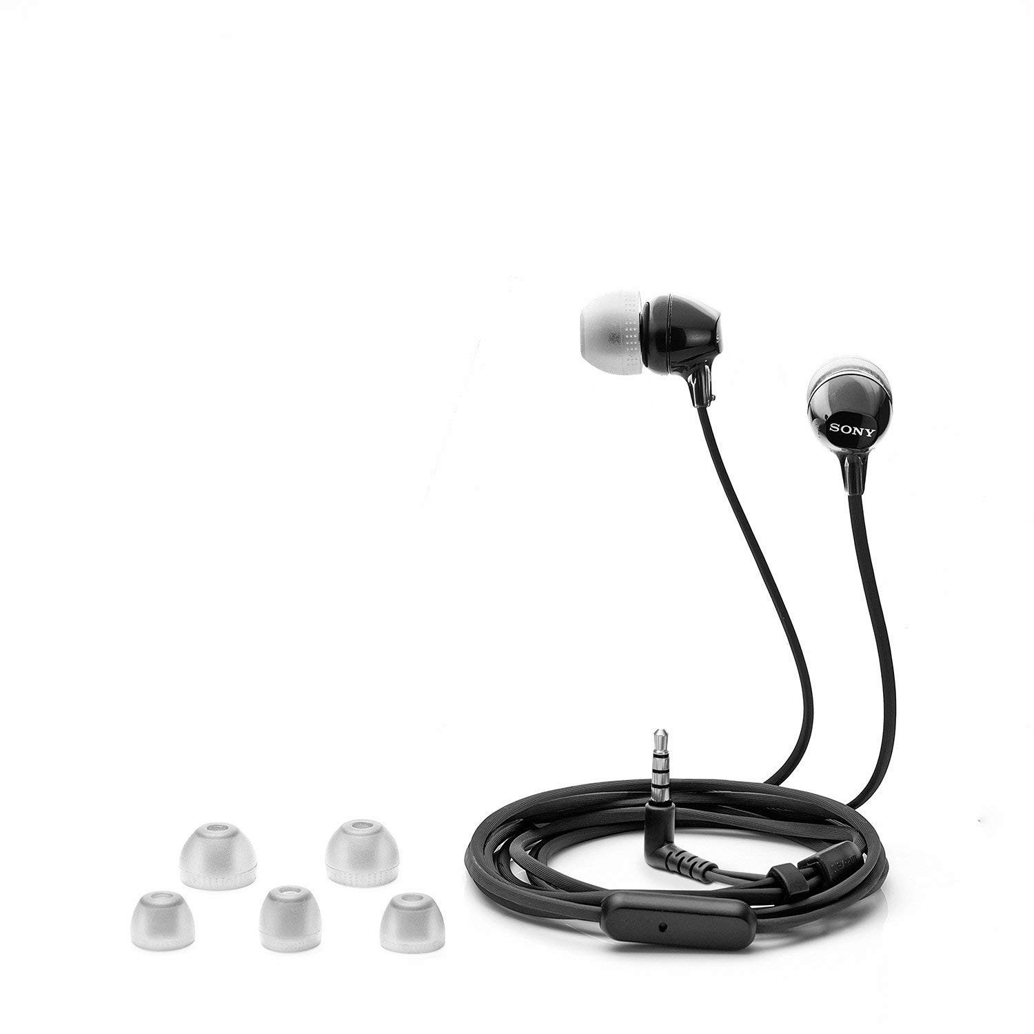 Sony MDR-EX14AP Wired in Ear Headphone with Mic (Black) PAIR ( 2 PIECES)