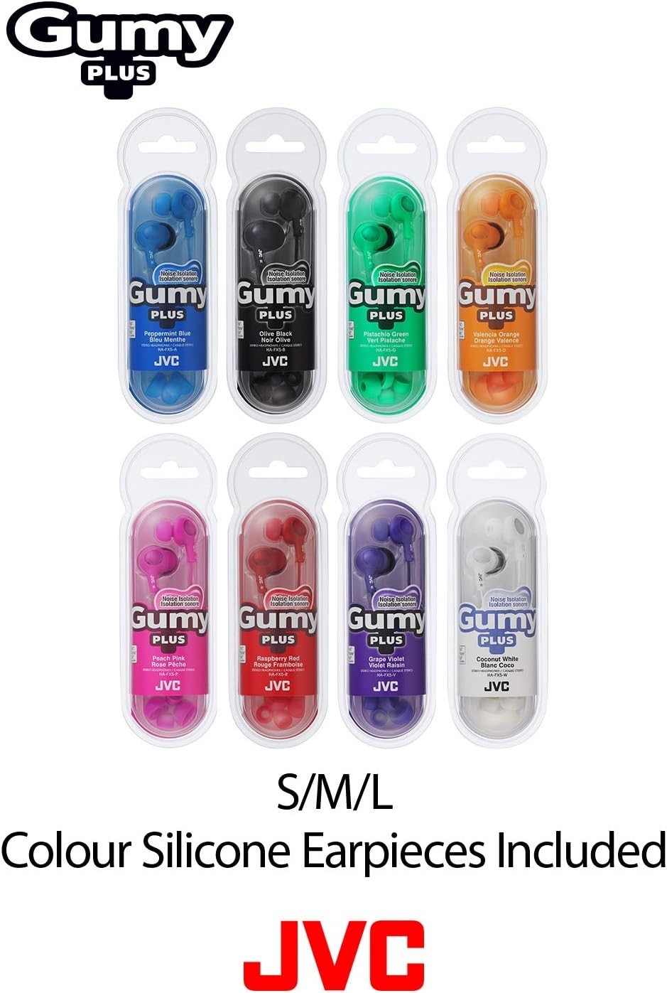 Gumy Plus White Inner Ear Headphones Noise Isolation 3.5mm Jack