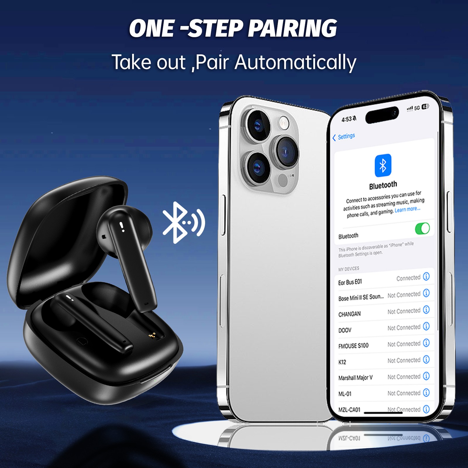Wireless Open ear Headphone Hi-Res Sound Bluetooth Earphone Sports Earbuds