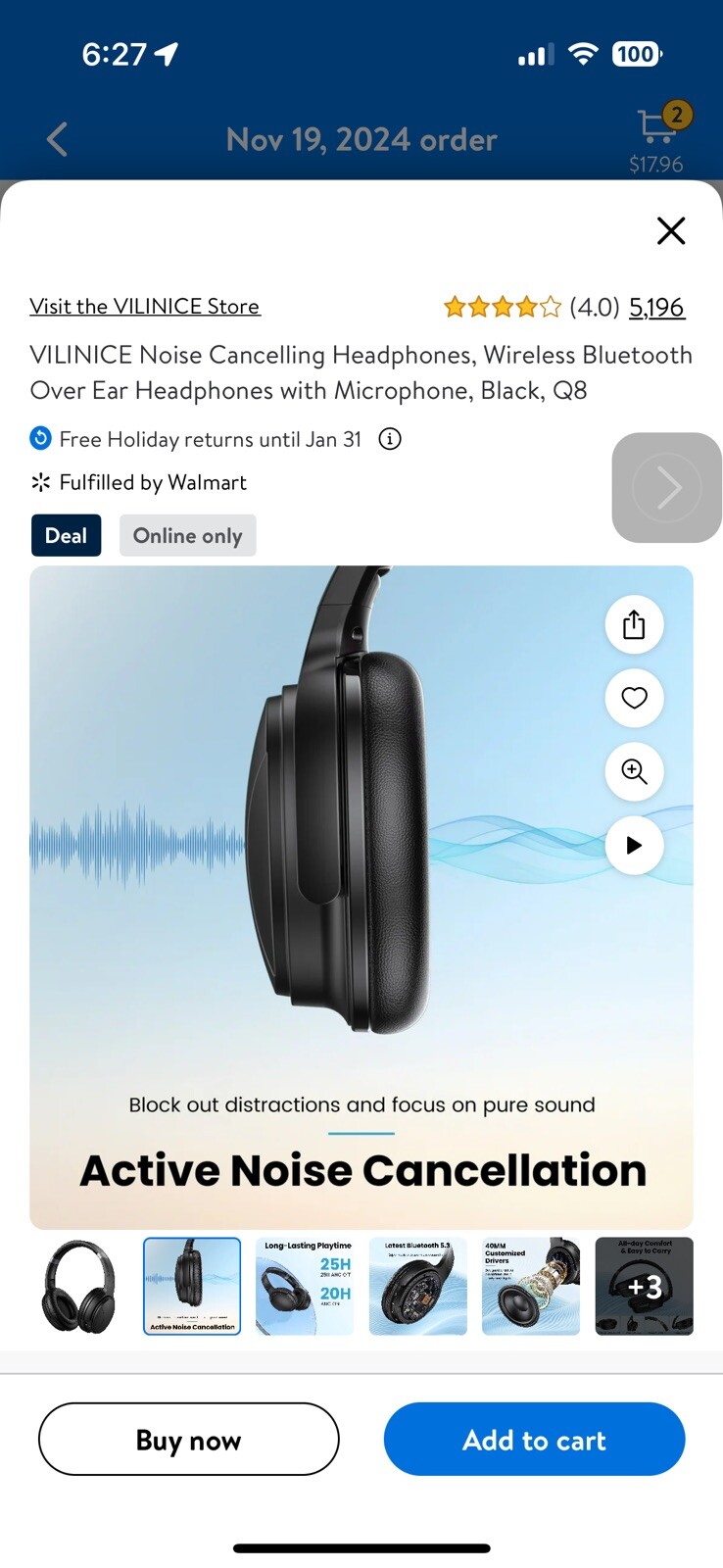 VILINICE Noise Cancelling Headphones