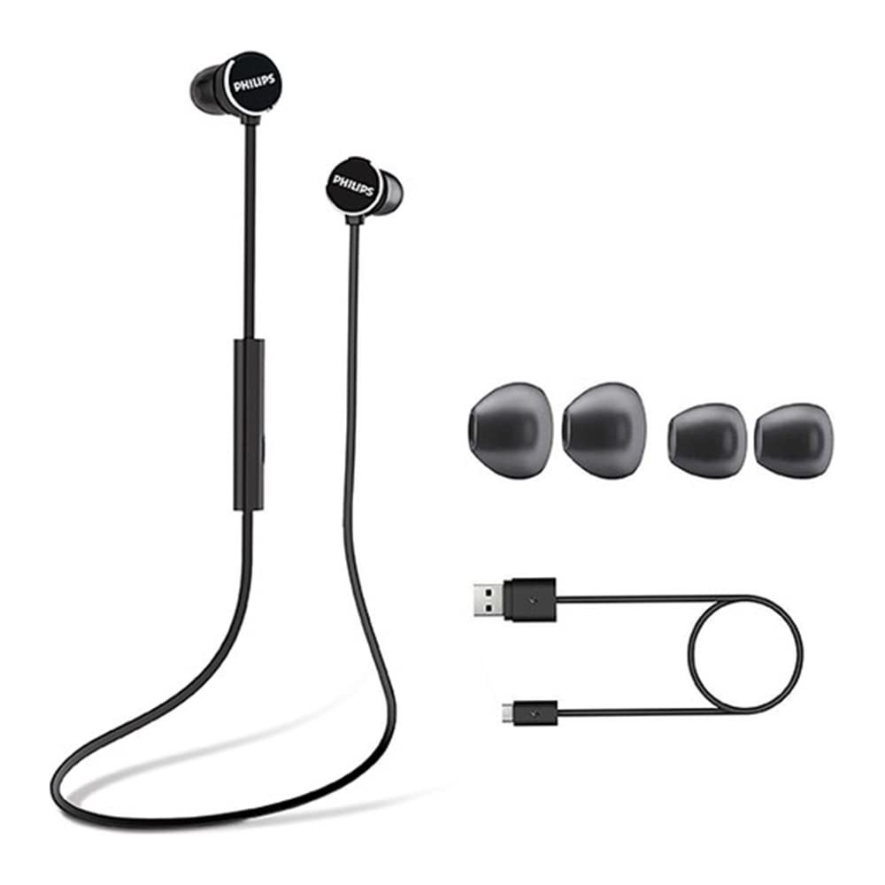 NEW Philips TAUN102 Upbeat Wireless Bluetooth Neckband Headphones Magnetic Black