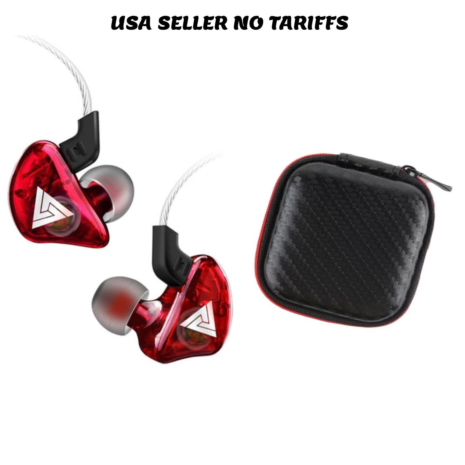 QKZ CK5 IEM Audiophile Earbuds In Ear 10mm 1DD 3.5mm HIFI with Carbon Fiber Case