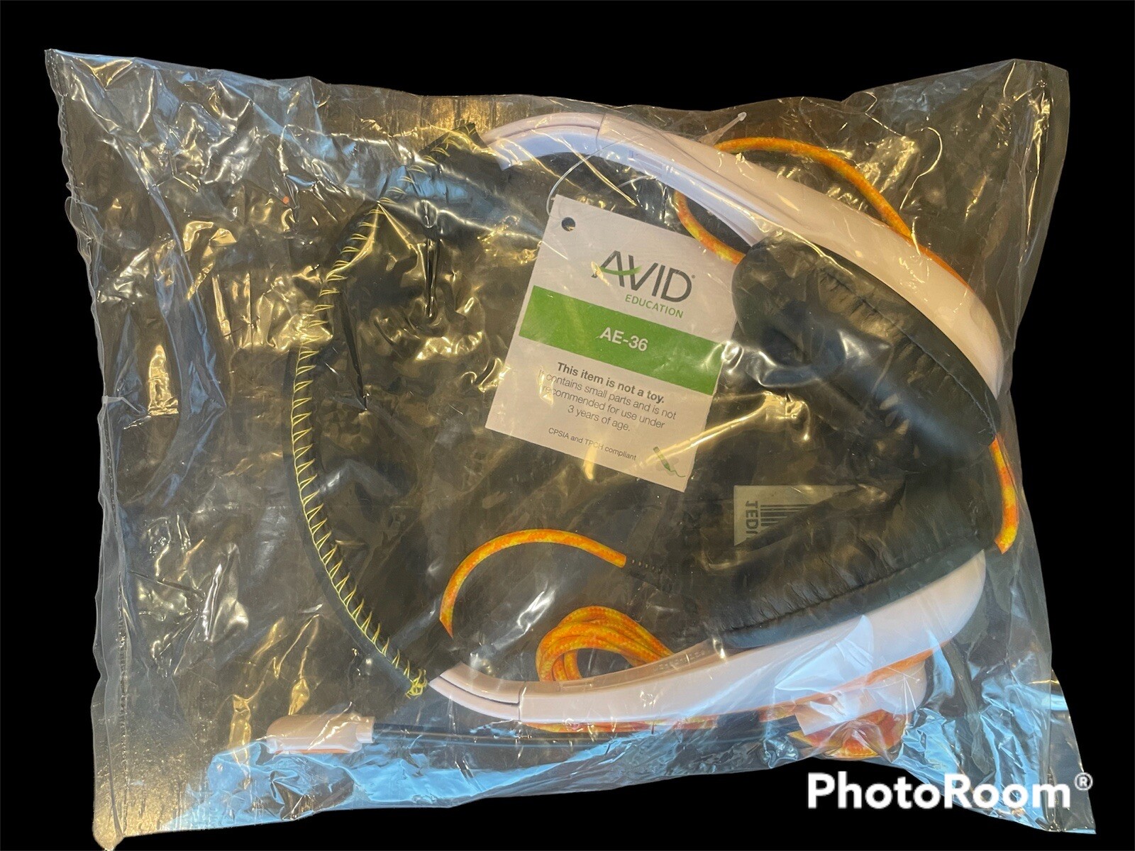 Avid Education AE-36 Headset with Noise Cancelling Microphone Orange 3.5mm Plug