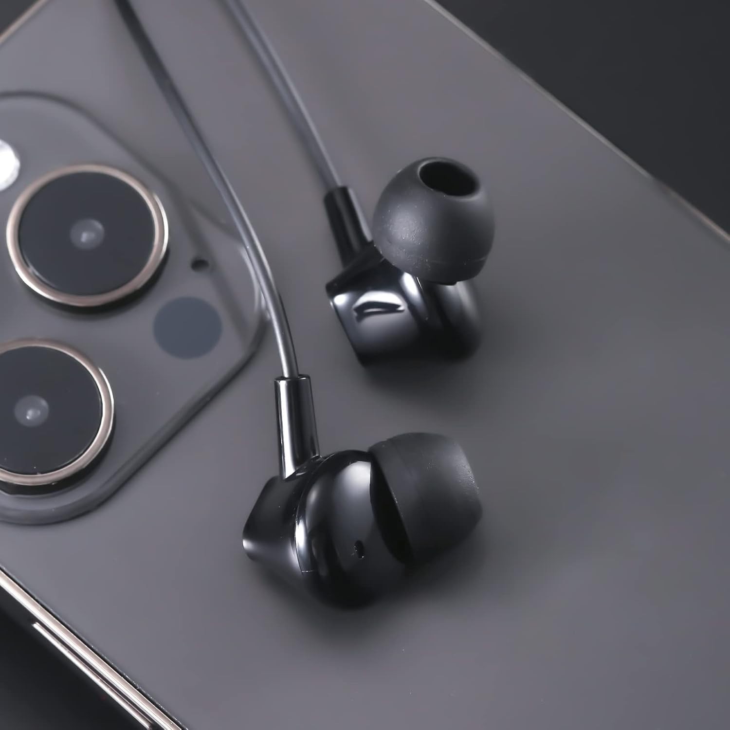 Stereo Bass Wired Earbuds with Tangle-Free Cord & Multifunctional Remote Control