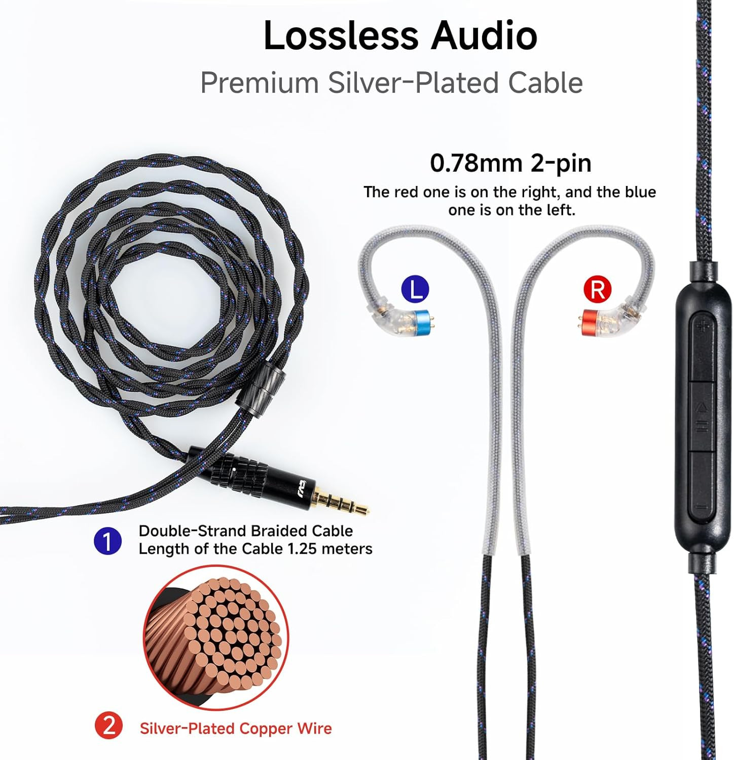 Vivian in Ear Monitor Headphones IEM Hifi Wired Earbuds,With Composite Resin Dia