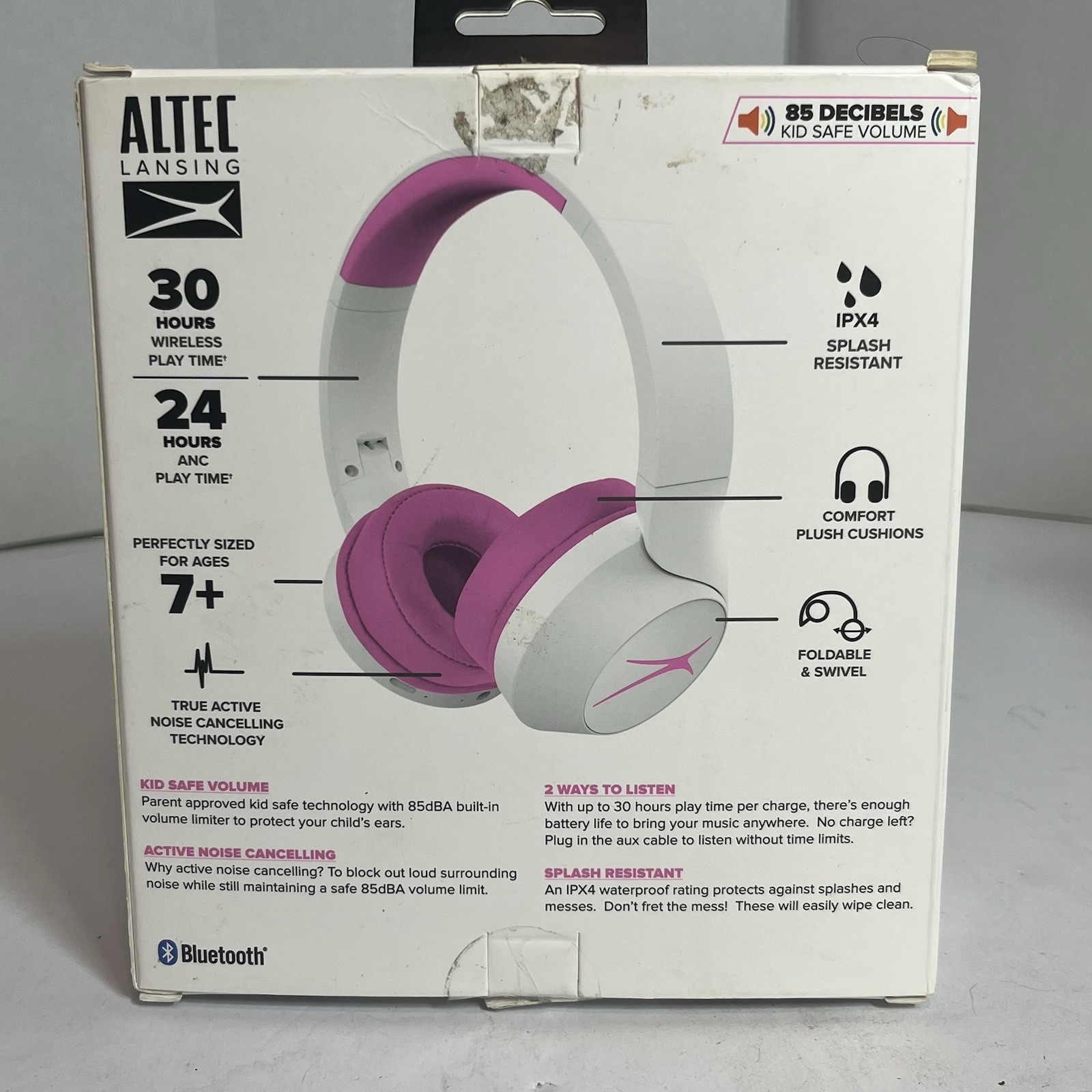 Altec Lansing MZX4500 Kid Safe ANC Bluetooth Headphones Pink, Blue 2 Pack