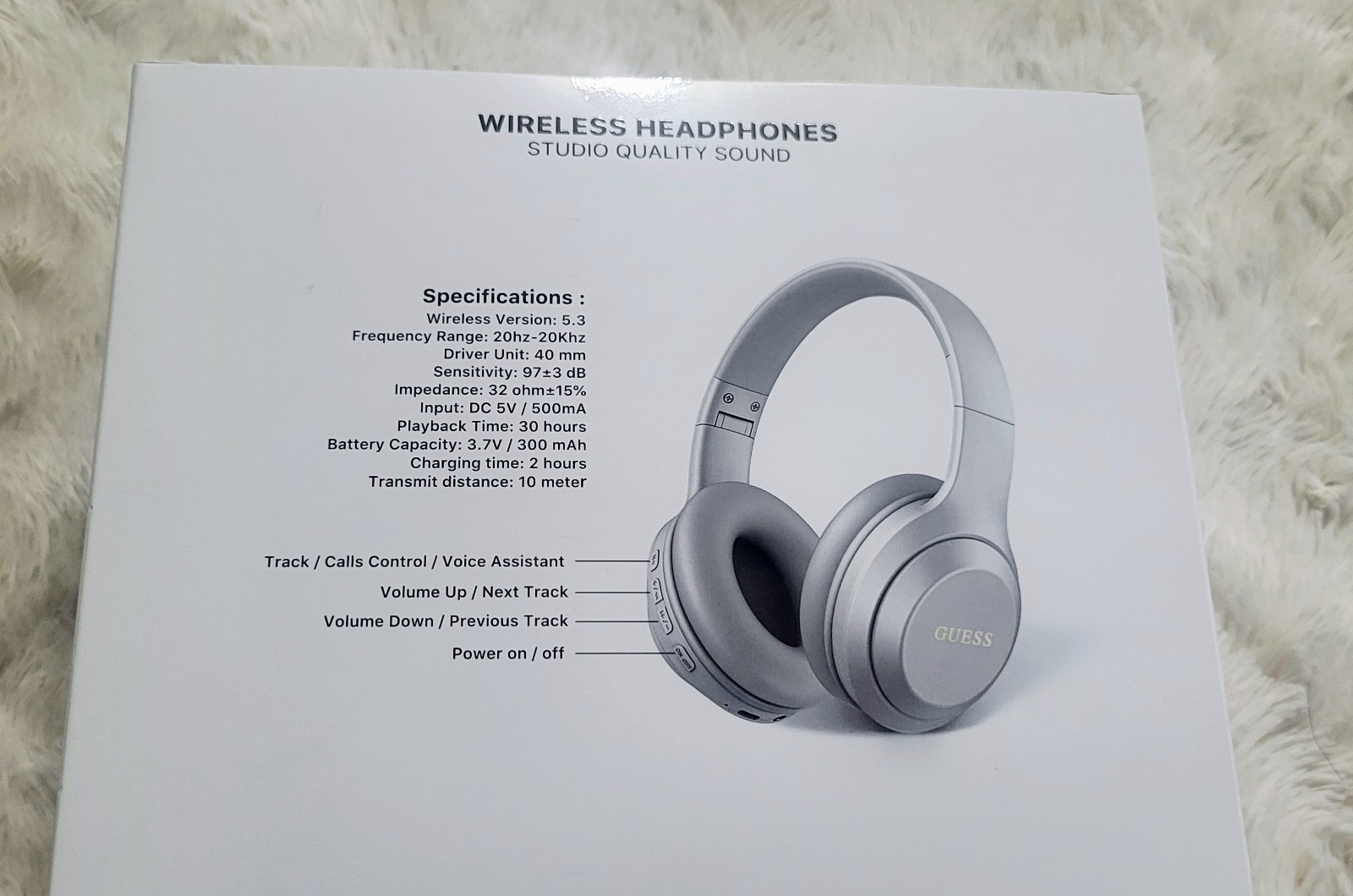 GUESS Bluetooth 5.3 Wireless Headphones On-Ear 4G Studio Quality🎧