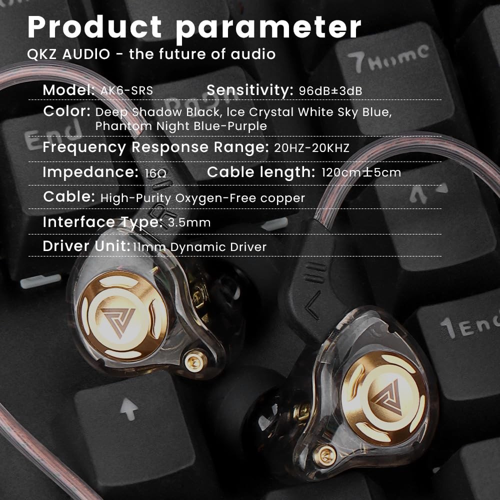Wired Gaming Earbuds in-Ear Headphones HiFi Game Head Phones in Ear Monitors Dee
