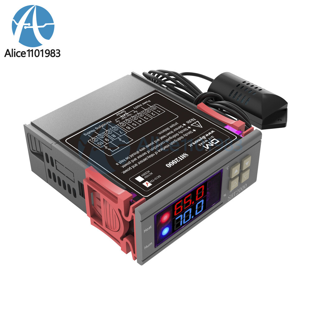100x SHT2000 10A Temperature Humidity Hygrometer Controller Thermostat DC 12-72V