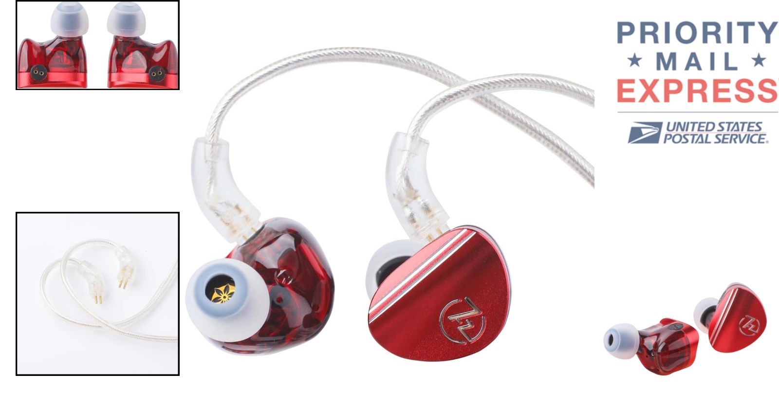 HiFi 1DD+1BA Dual Driver In-Ear Monitor with Detachable Silver-Plated Cable