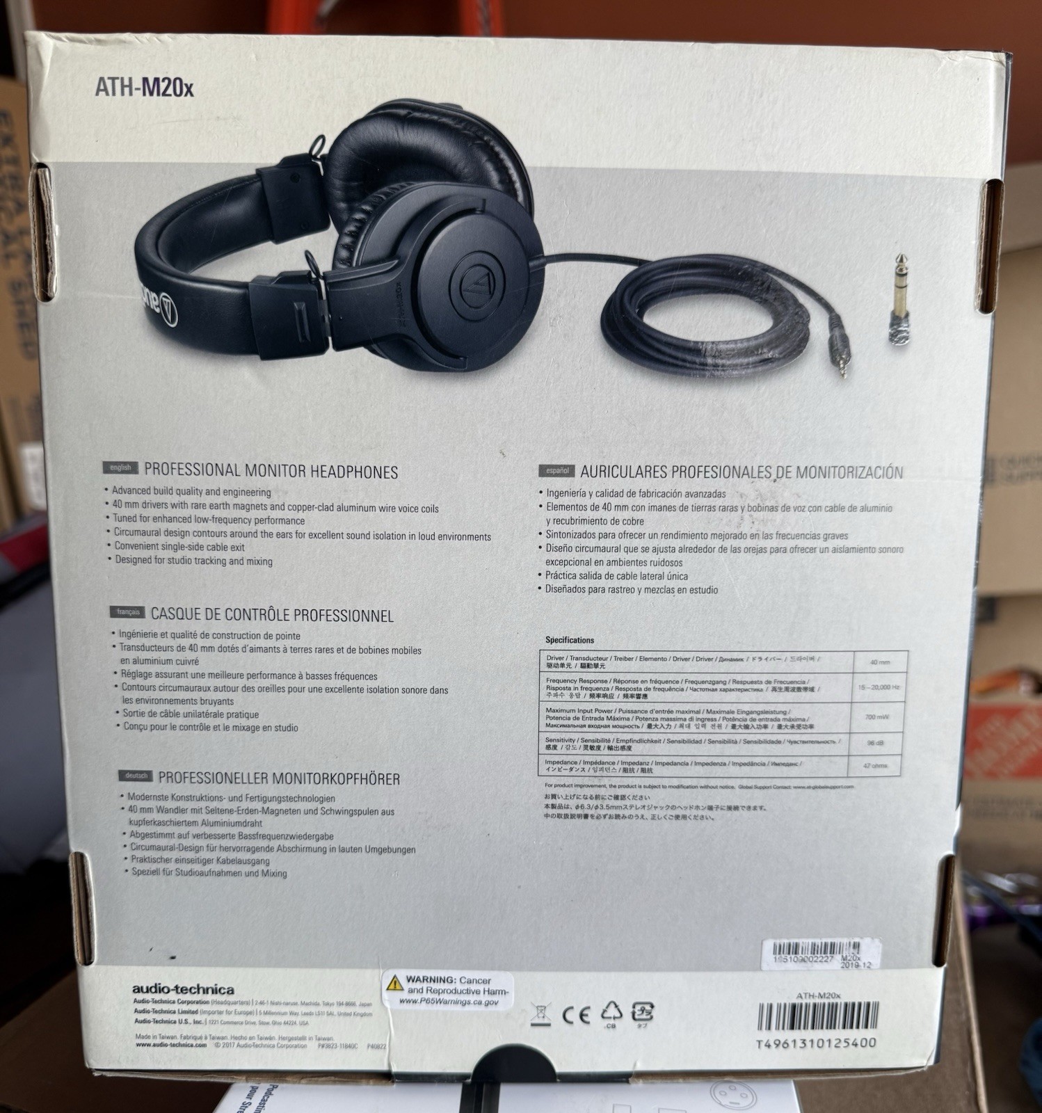 Audio-Technica Headphones – Black (ATH-M20X)