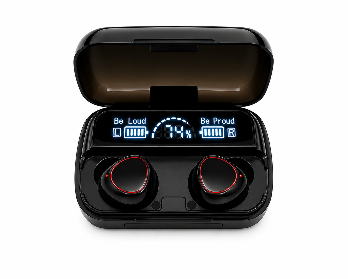 Wireless Bluetooth Earbuds with LED Display for iPhone & Android Noise Reduction