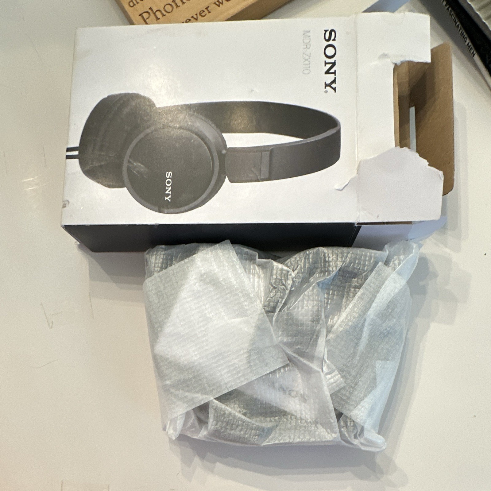 Sony MDR-ZX110 On-Ear Wired 3.5mm Foldable Headphones, 30mm, Black