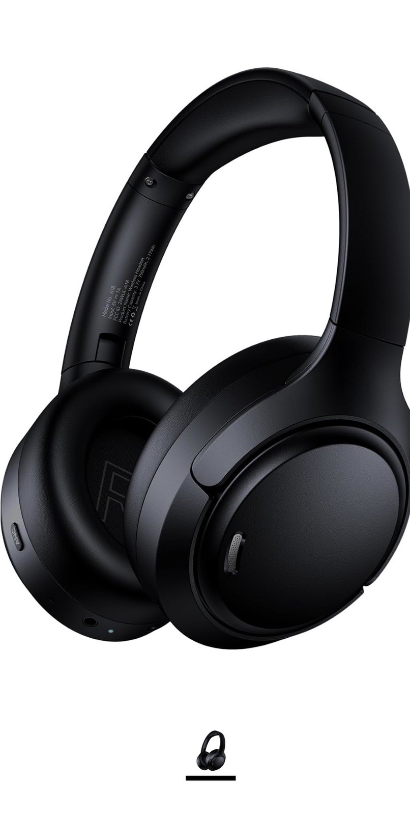 TAGRY HYBRID ACTIVE NOISE CANCELLING HEADPHONES 100H Playtime Wireless-Black
