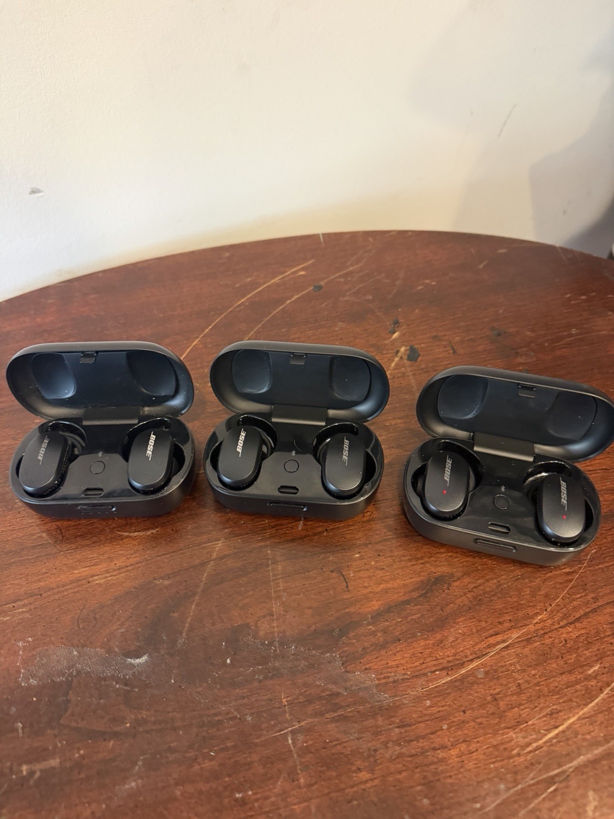 Lot of 3 Bose QuietComfort 429708 Wireless Noise Canceling Earbuds For Parts