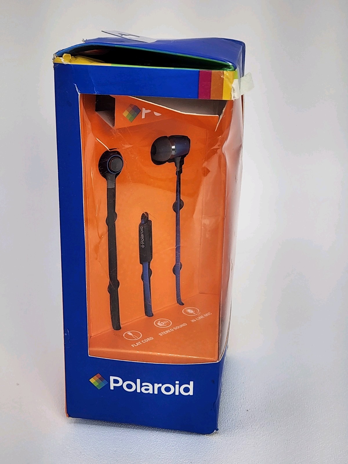 Polaroid Premium Sound Metallic Ear Buds, Blue and Gray
