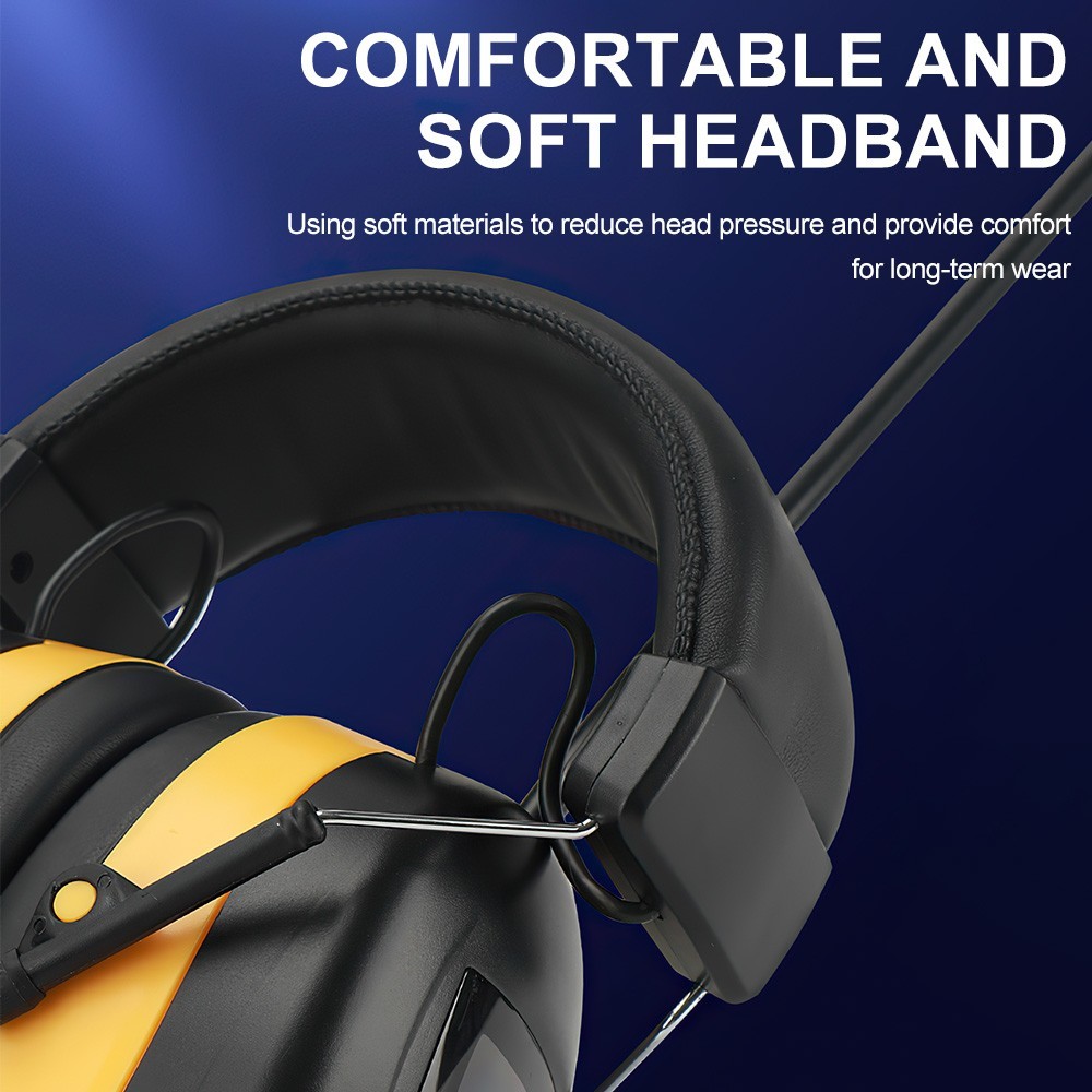 FM Radio Headphones with Digital Display 30dB FM Hearing Protection Earmuffs
