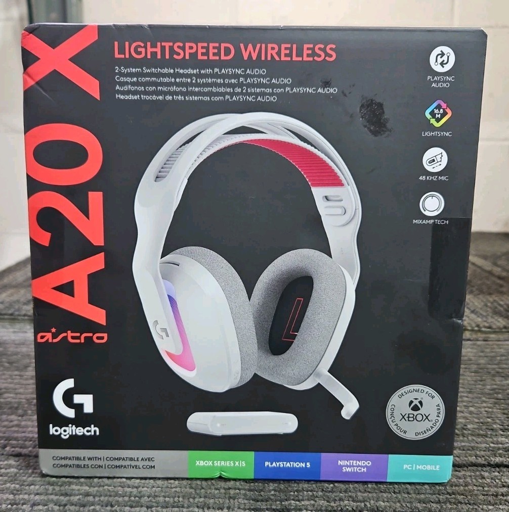Logitech A00195 G Astro A20 X Lightspeed Wireless Gaming Headset – White