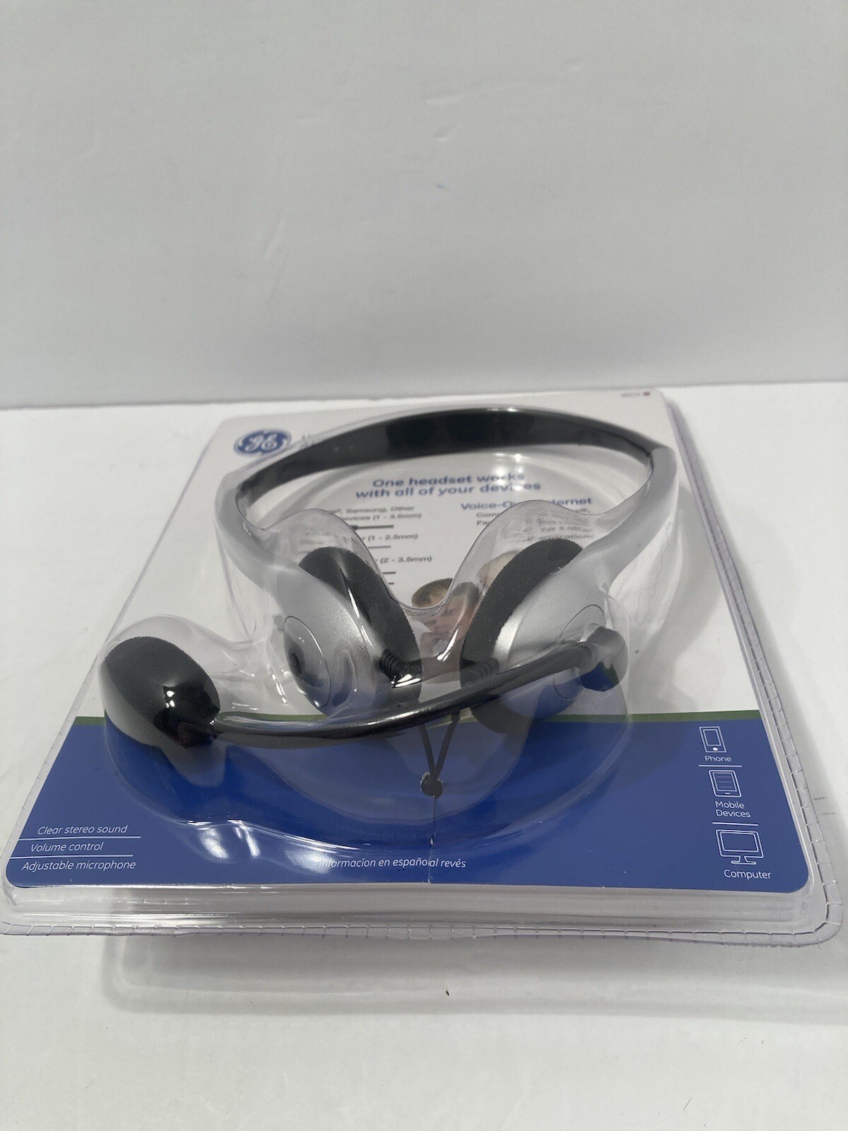 ge universal all-in-one stereo headset new/sealed