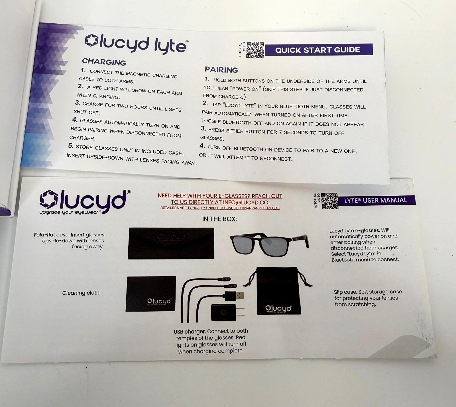 Lucyd Lyte Bluetooth Audio Sunglasses Speaker and Wireless Mic *NEW SEALED*