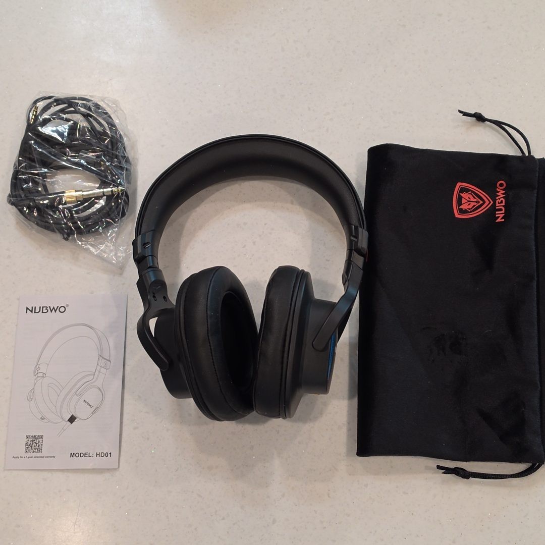 NUBWO HD01 Wired Over Ear Studio Monitor Headphones with 1/4 inch Adapter