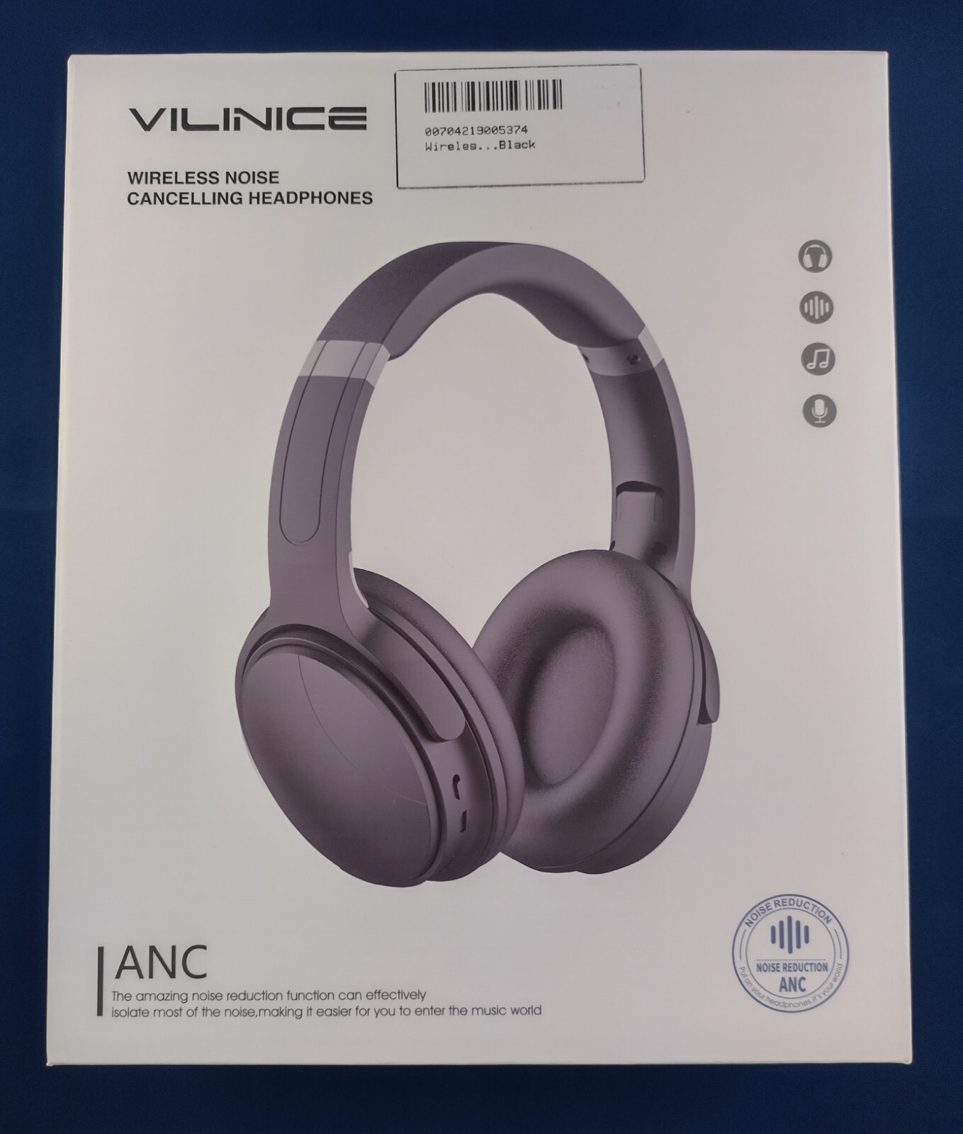 VILINICE Noise Cancelling Headphones Wireless Bluetooth Over Ear Microphone NEW
