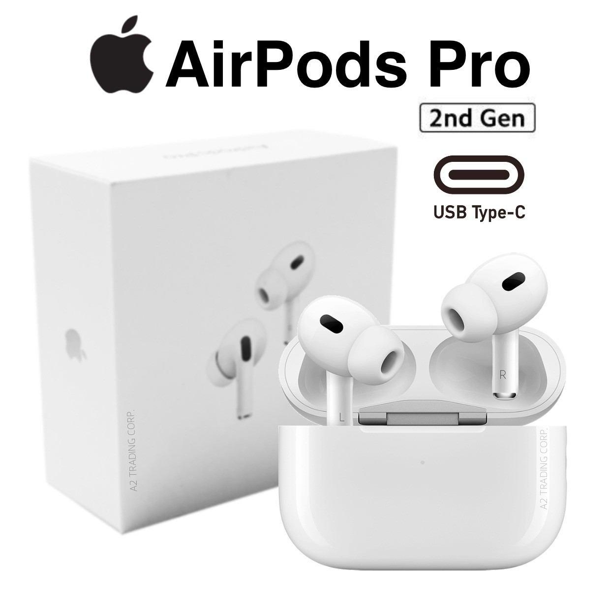 Apple AirPods Pro 2nd Gen USB-C Wireless In-Ear Earbuds ANC Bluetooth White