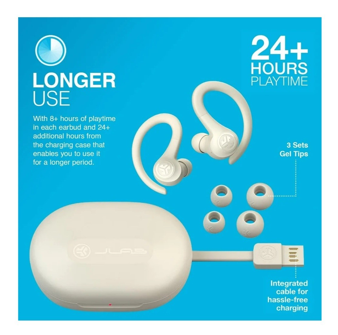 JLab Go Air Built-in Microphone True Wireless In-Ear Earbuds with Charging Case