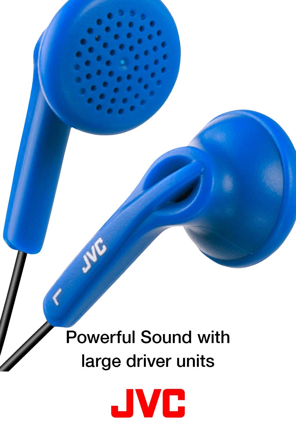 JVC HAF12A Earbud Headphones – Blue 1 Count (Pack of 1),