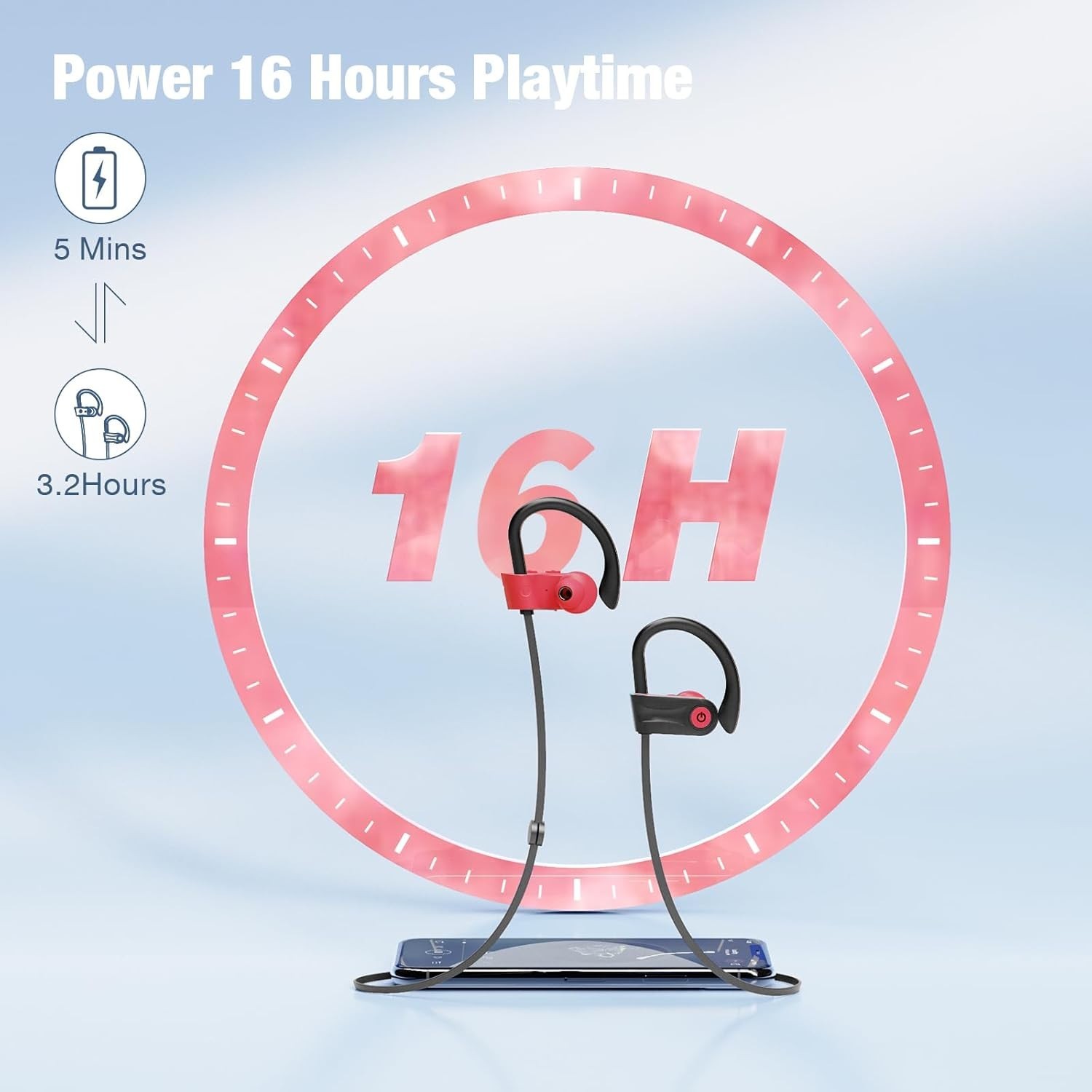 Water-Resistant Bluetooth Workout Earbuds – Stereo Sound & Noise Isolation