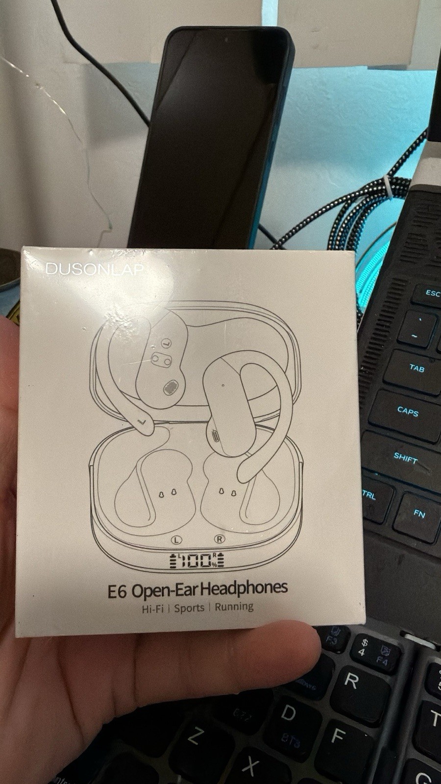 Open Ear Earbuds, Bluetooth 5.4 Headphones with 80H Playtime, IPX5 Water Resit.