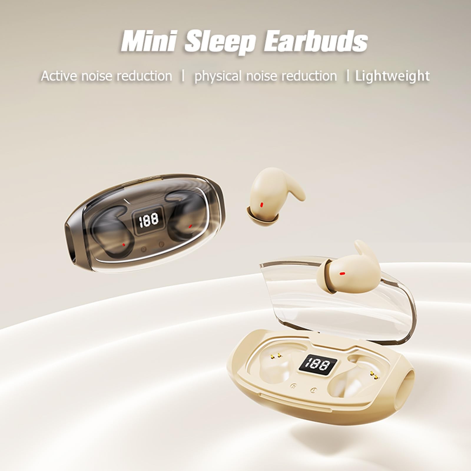 ANC Noise Cancelling Sleep Earbuds Ear Buds Sleeping Earphones Black