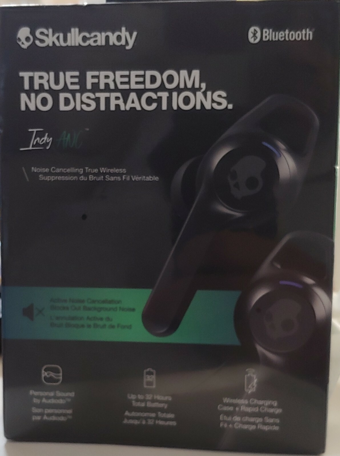 Skullcandy true Freedom no distractions Indy anc earbuds black