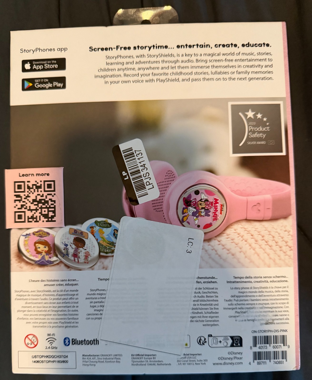 NEW STORYPHONES Storytelling HEADPHONES for KIDS, Disney Bundle w/1 STORY PINK
