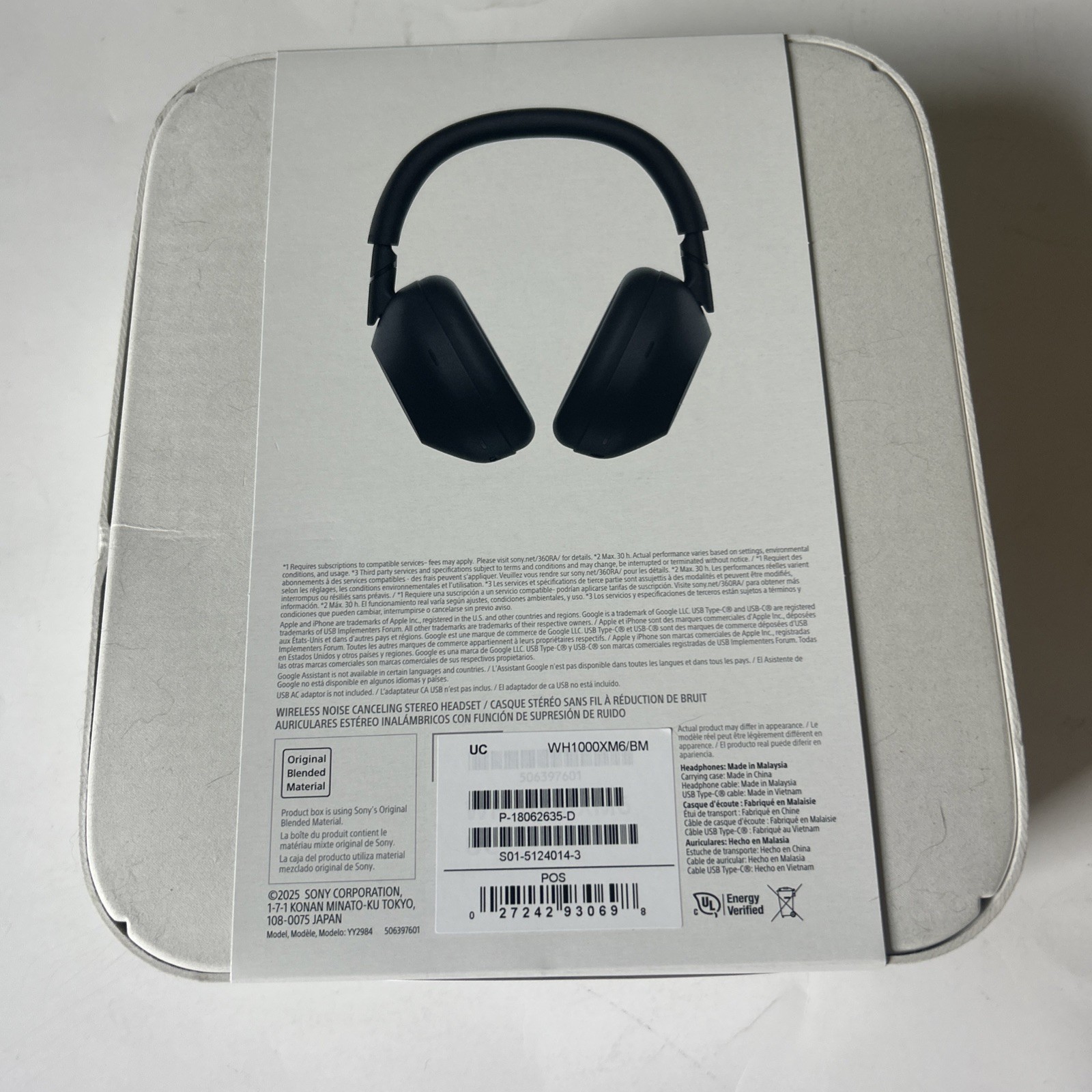 Sony WH-1000X M6 Noise Canceling Wireless Headphones Black-HD NC Process-QN3-NEW