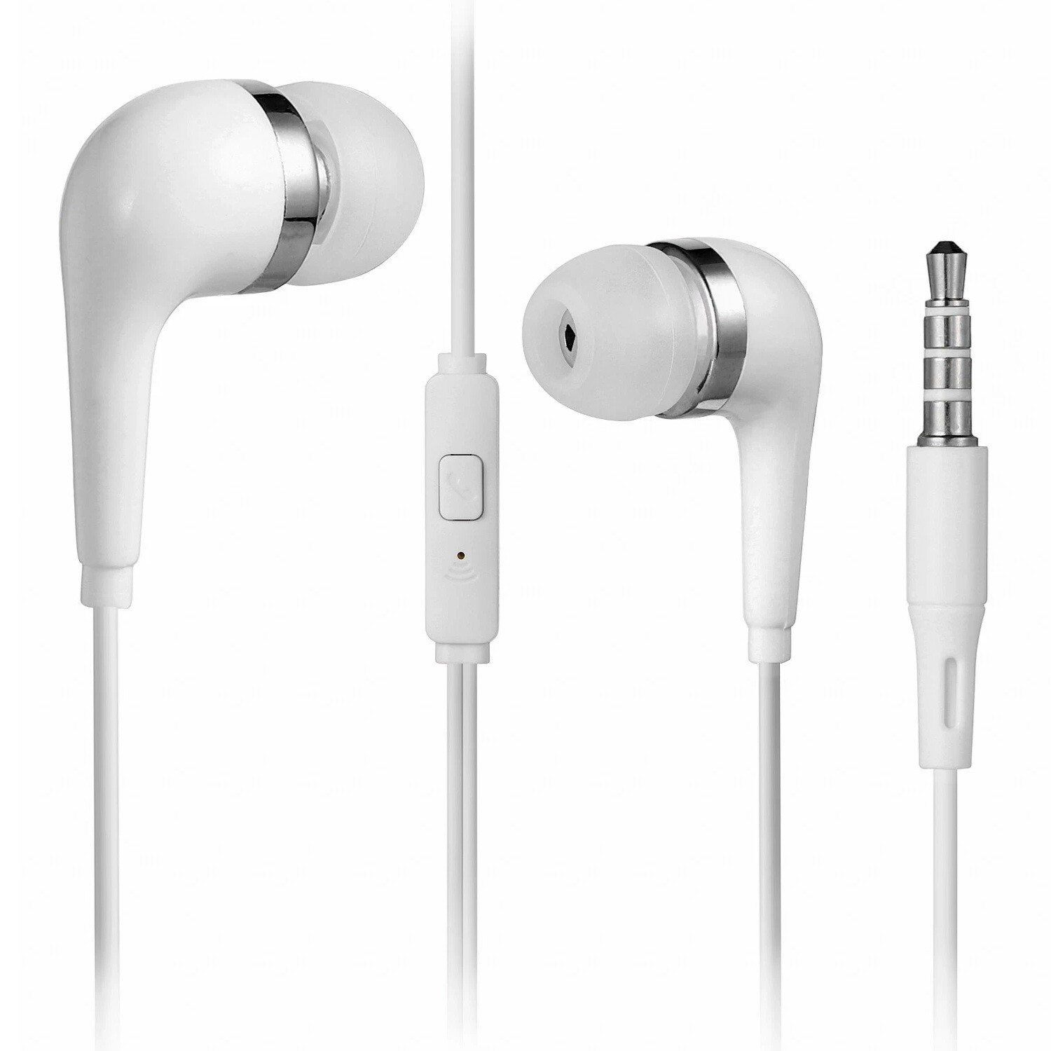 2-Pack Universal White Earbuds/Headphones With Microphone Phone Calls/MP3/Music
