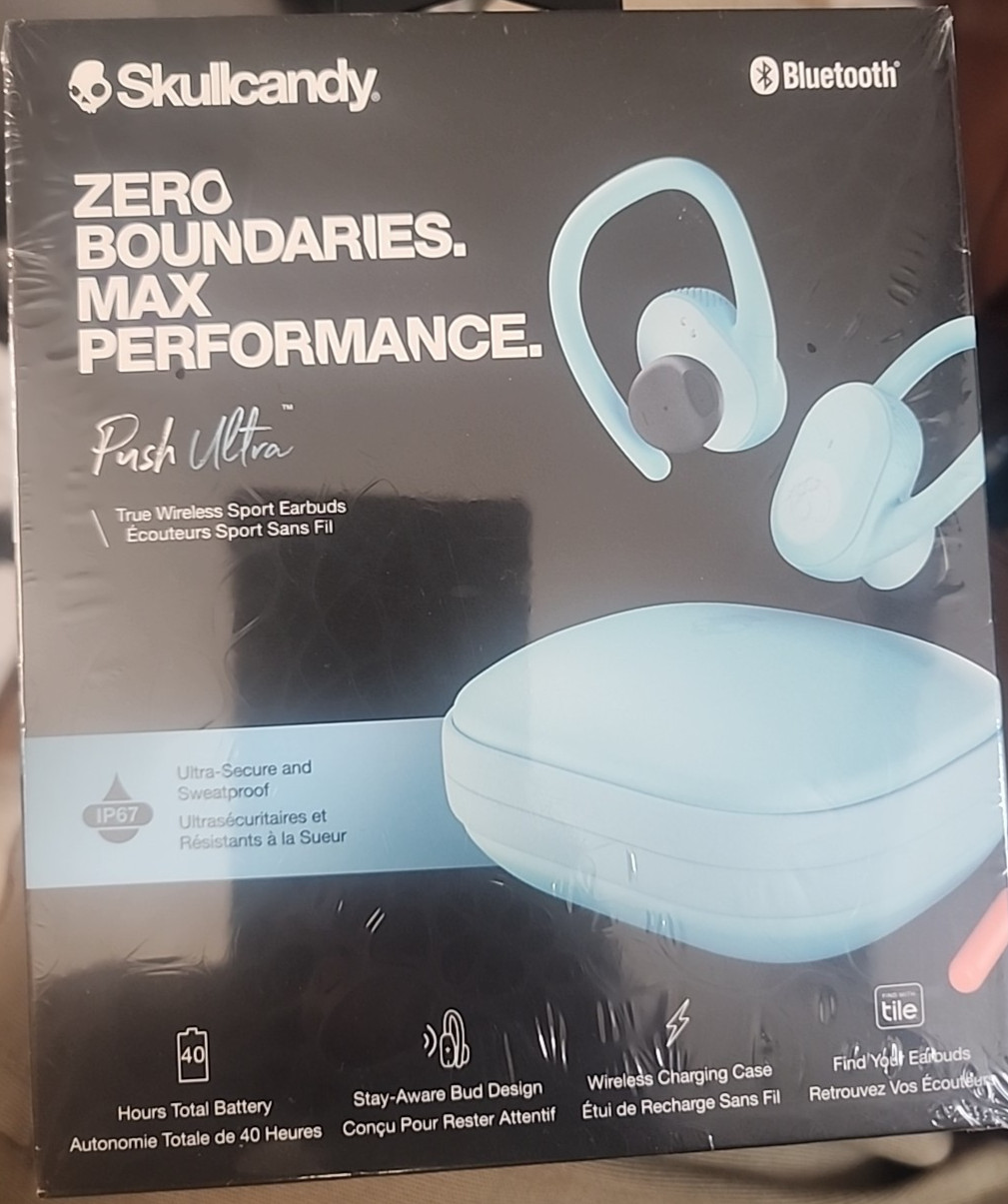 Skullcandy Push Ultra True Wireless MIC Earbuds In-Ear Bleached Blue SEALED