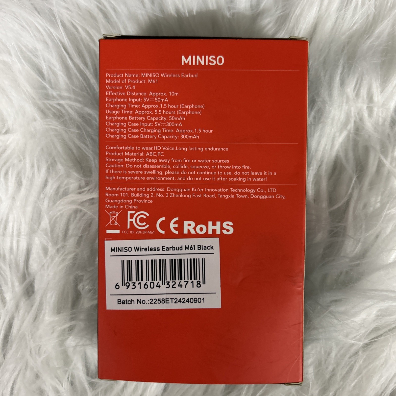 MINISO Wireless Earbud M61 Black HD Voice Long Battery