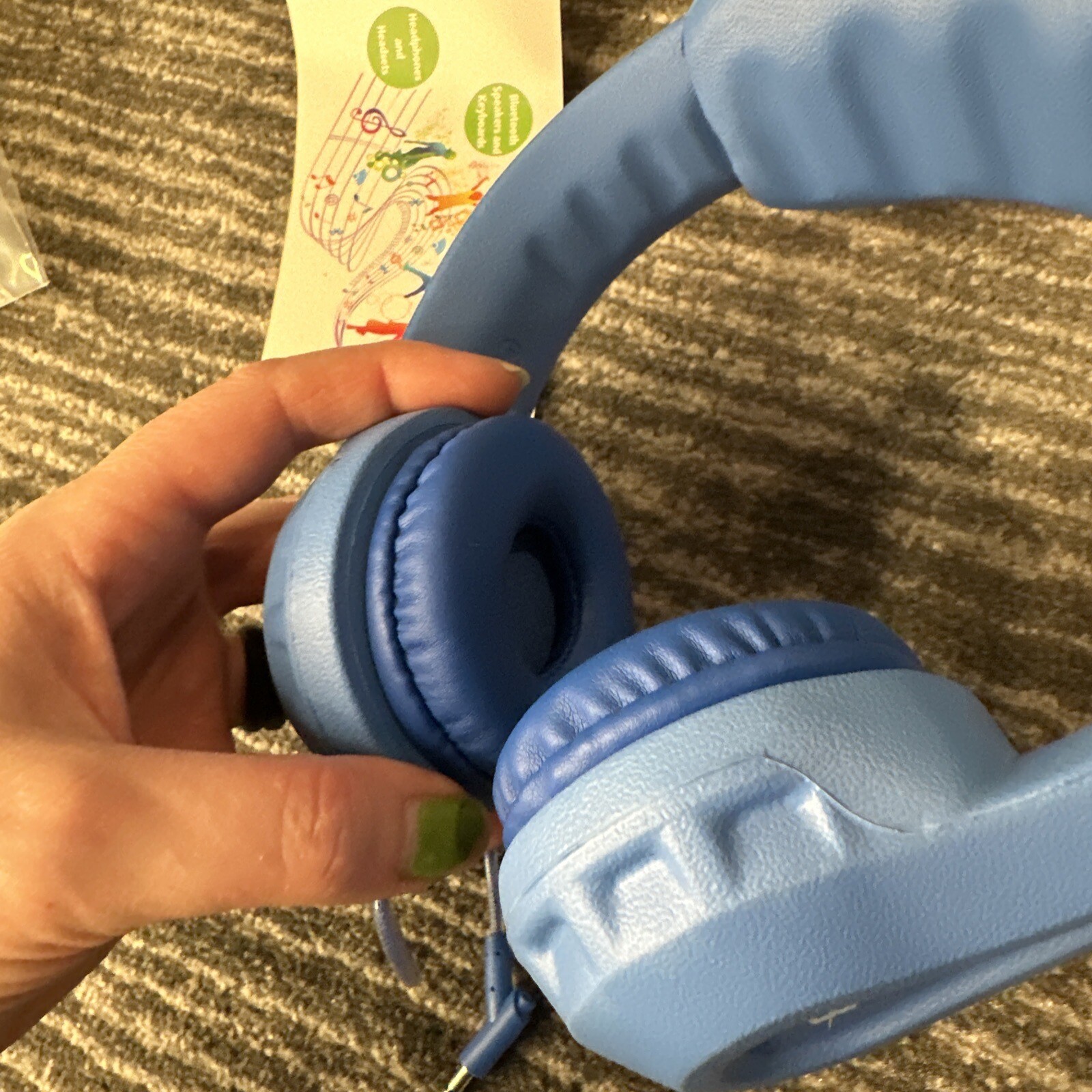 Hamilton Buhl Headphones Flex-Phones Stereo Blue Kids Industructable Tough New
