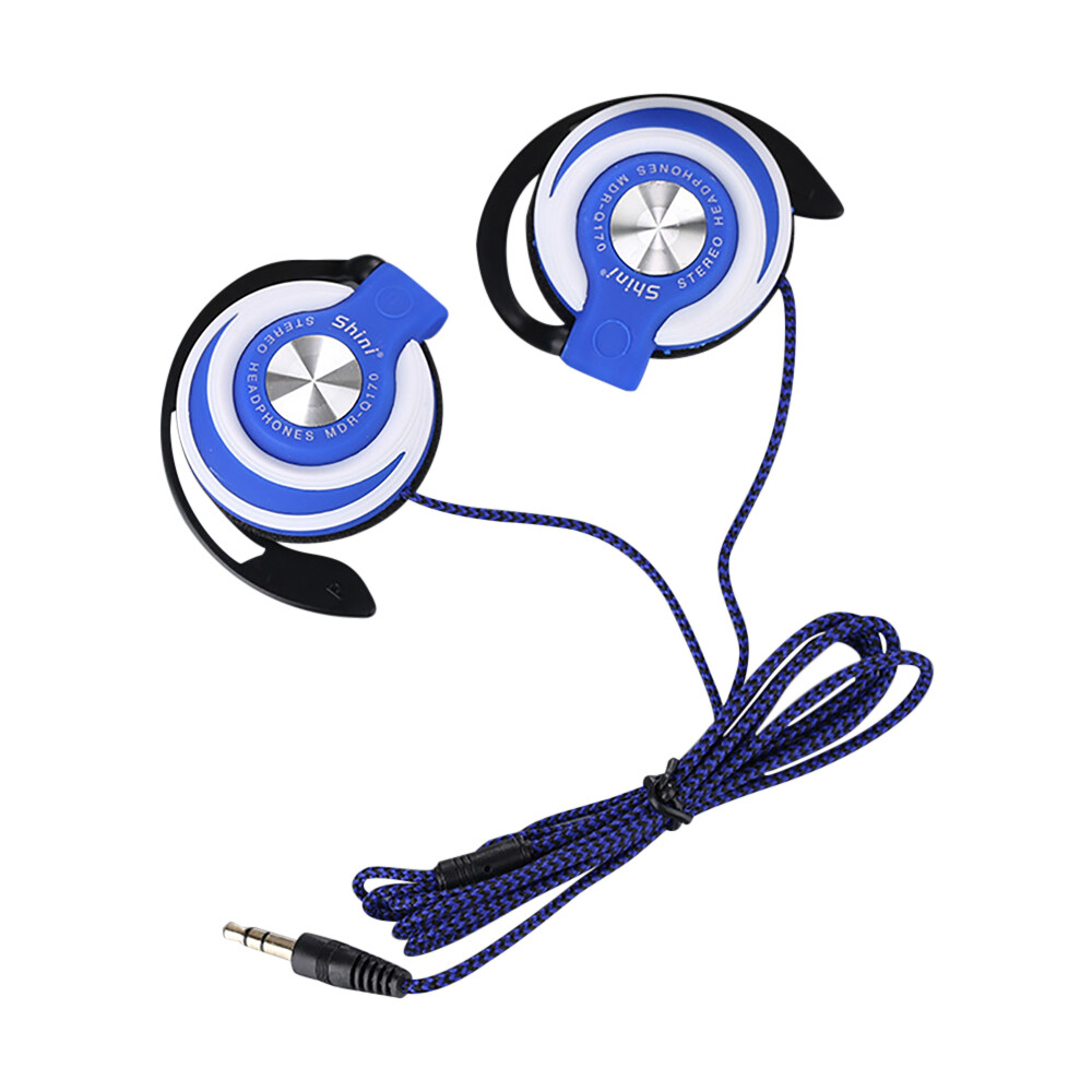 3.5mm Wired Headphones Heavy Bass Headset Over-ear Adjustable Ear Hook Earphones