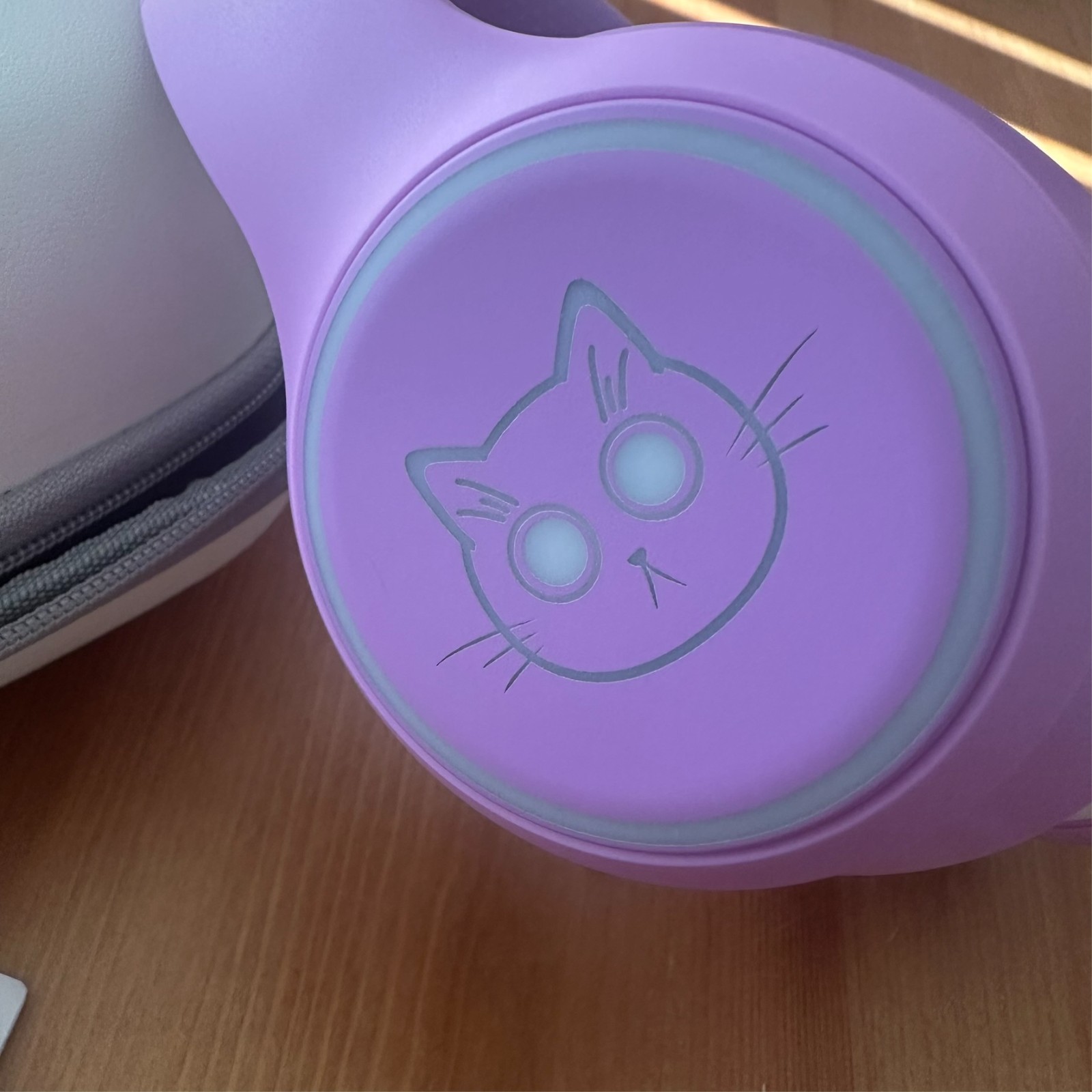 LOBKIN Purple Cat Headphones S16 Kids Bluetooth Wireless Over Ear with Case
