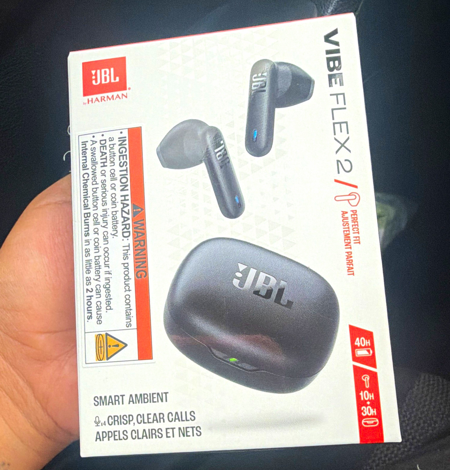 JBL Vibe Flex 2 Black True Wireless Bluetooth 5.3 Earbuds Mic Water Resistant