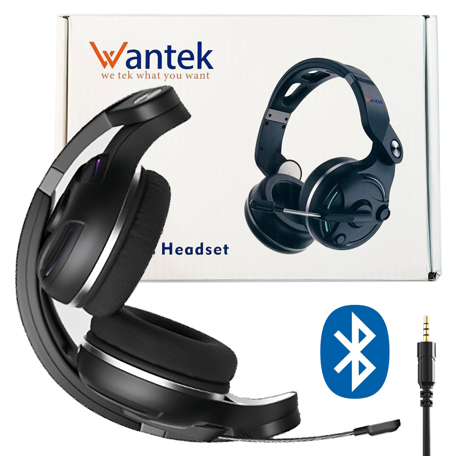 Wireless Gaming Headset with Microphone Foldable Stereo Bluetooth Headphones