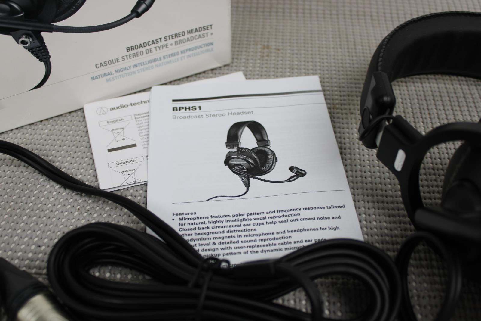 Audio-Technica BPHS1 Broadcast Stereo Headset w/ Dynamic Cardioid Boom Mic
