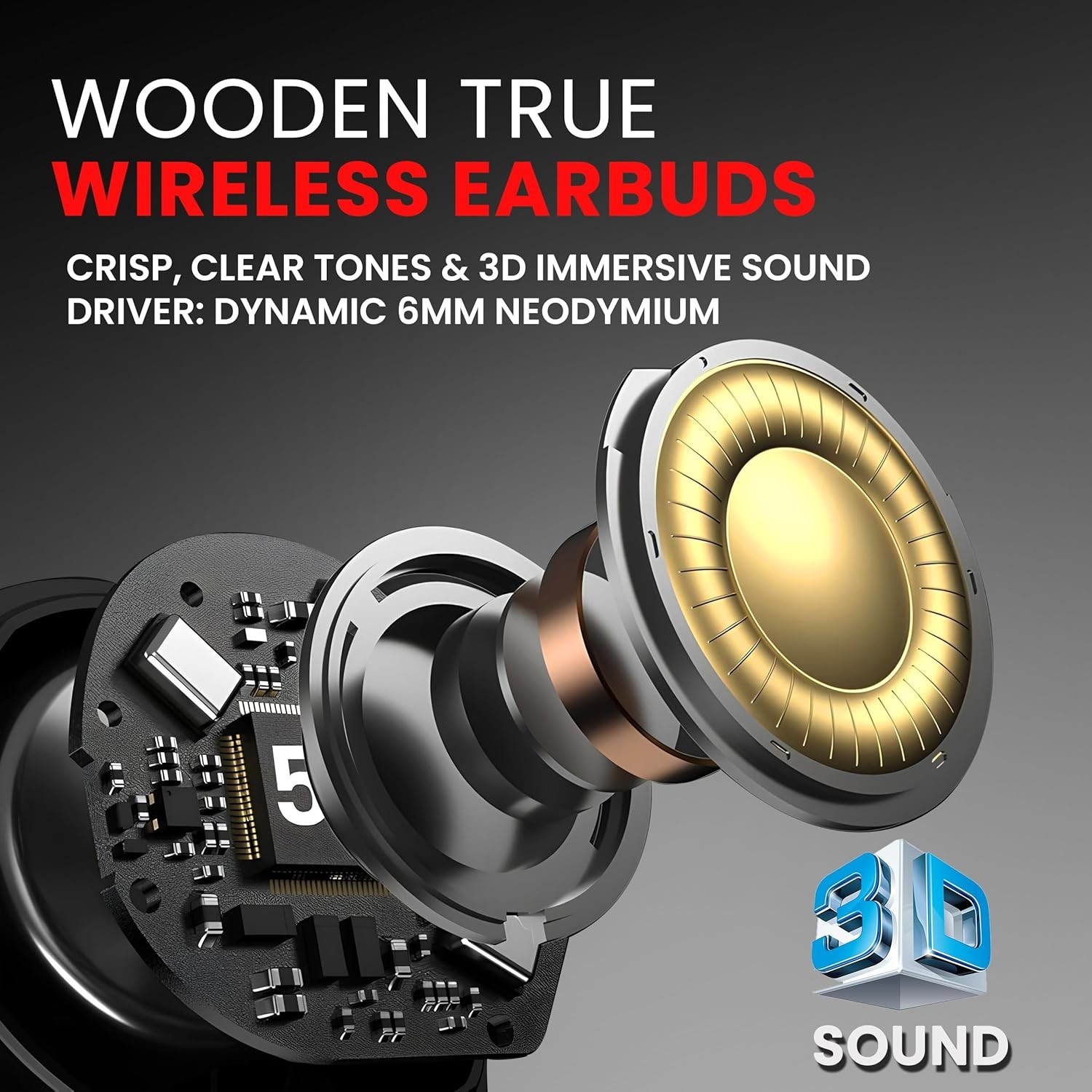 Symphonized Wooden True Wireless Earbuds Crisp Highs with Deep Bass 35H Playtime